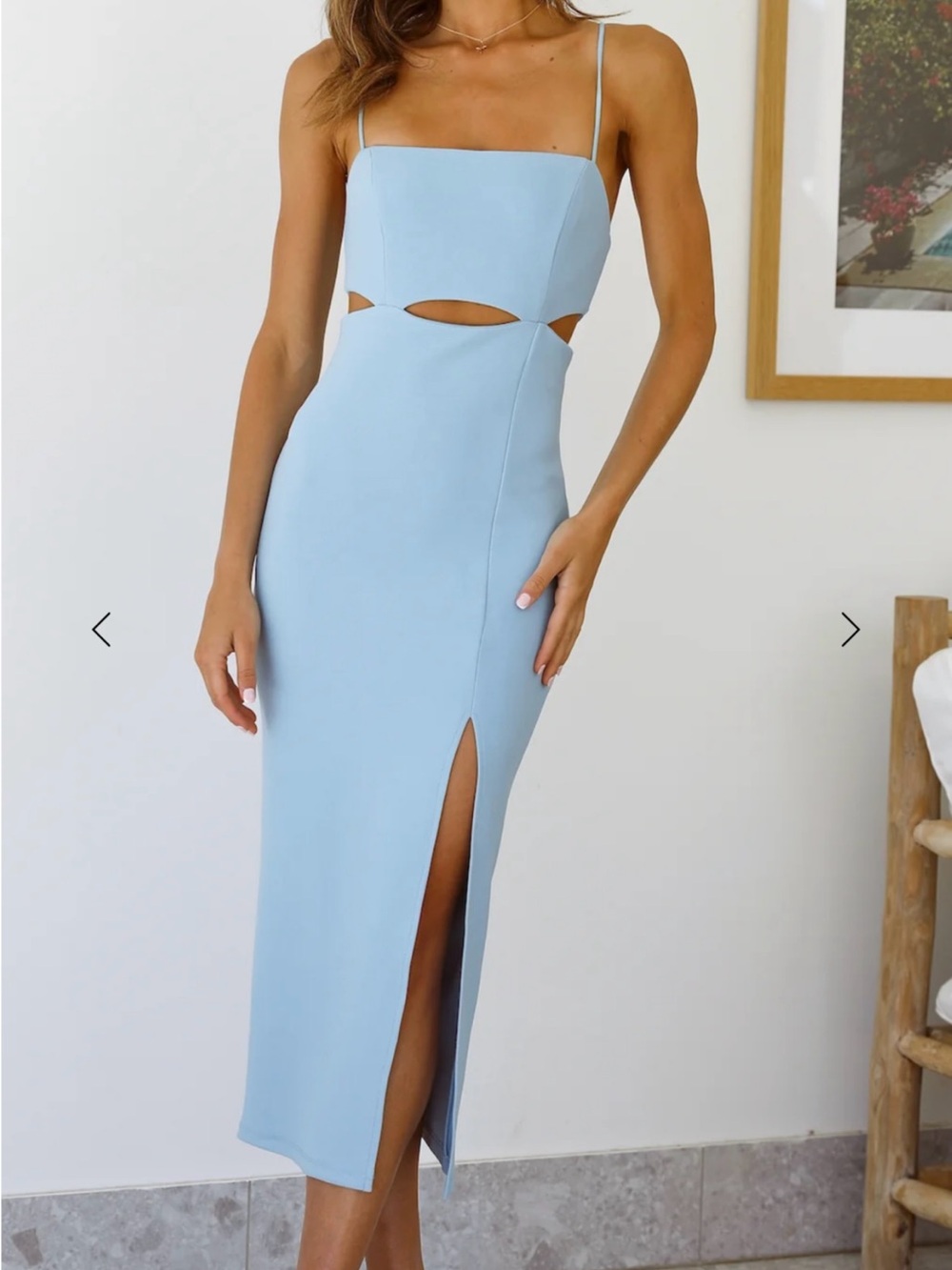 Hello Molly Swerve Through Cut Out Midi Dress